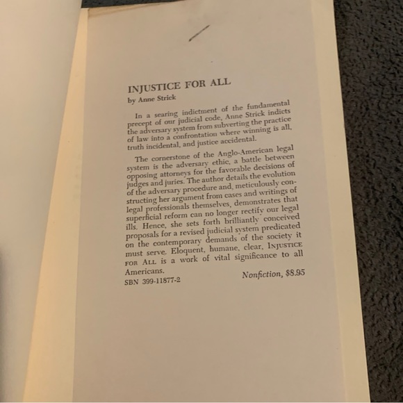 INJUSTICE FOR ALL By Anne Strick - uncorrected proof 1976 - Picture 5 of 6